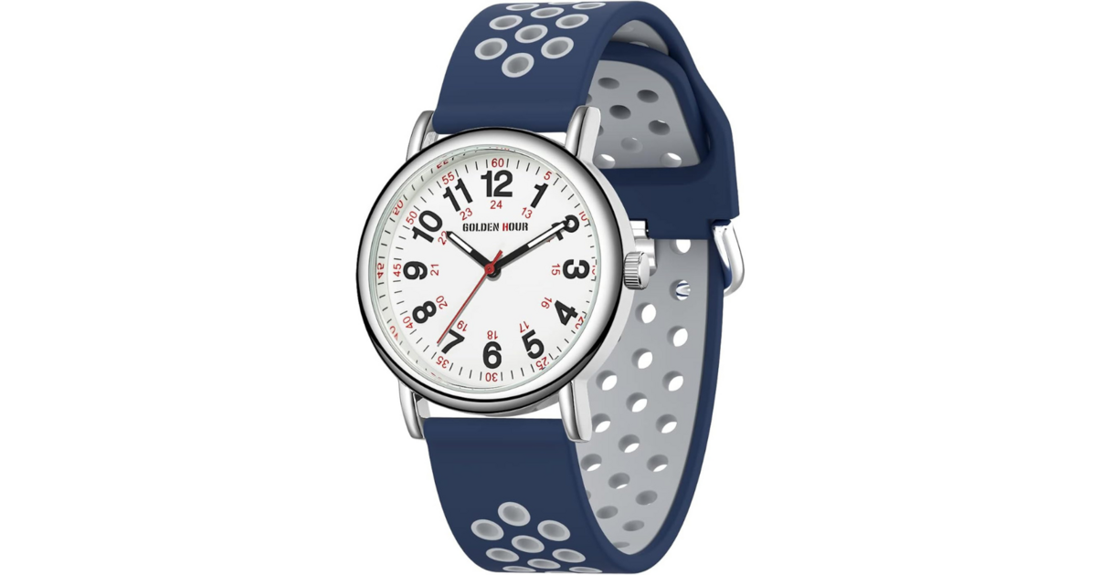 Lot De 2 Montres à Poche Infirmière En Silicone Lumineux - Couronne Rose, Pratique à Clipser, Pour étudiants Et Soignants