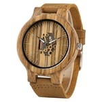 Creative-hommes-montre-bracelet-en-bois-noir-Simple-Quartz-horloge-bambou-bracelet-en-cuir-v-ritable