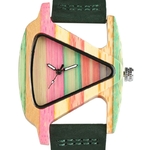 Creative-Femmes-montre-en-bois-Unique-Color-En-Bois-Triangle-Creux-montre-quartz-Dames-l-gant
