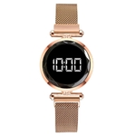 LED-de-luxe-femmes-Bracelet-magn-tique-montres-or-Rose-robe-num-rique-montre-Quartz-montre