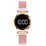 LED-de-luxe-femmes-Bracelet-magn-tique-montres-or-Rose-robe-num-rique-montre-Quartz-montre