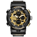 Montre-de-Sport-pour-hommes-etanche-a-LED-avec-grand-cadran-noir-dore