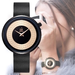Montre-bracelet à Quartz pour femme Style Bayan classique noire