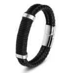 Bracelets ajustables en cuir véritable à motif spécial