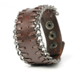 Bracelets enroulés en cuir véritable pour homme Vintage