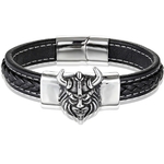 Bracelet en cuir véritable pour homme plusieurs Styles au choix avec tête de mort