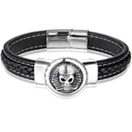 Bracelet en cuir véritable pour homme plusieurs Styles au choix avec tête de mort