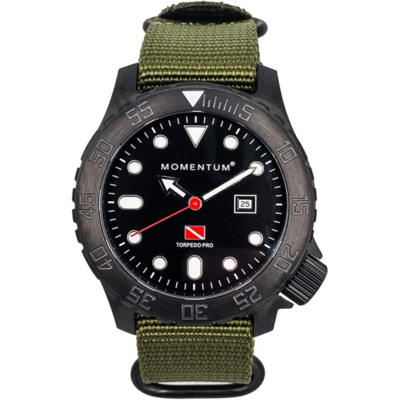 Momentum Torpedo Ion-Pro noire avec cadran plongeuse et boîtier acier ionisé