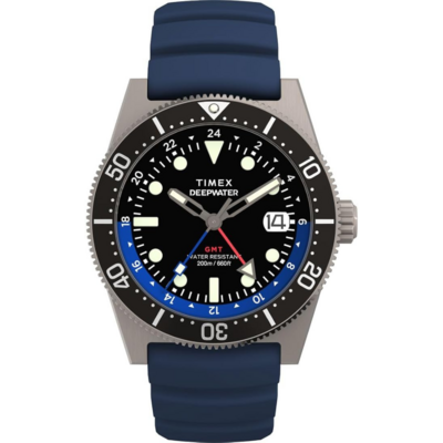 Timex Deepwater montre quartz au style plongeuse avec bracelet caoutchouc