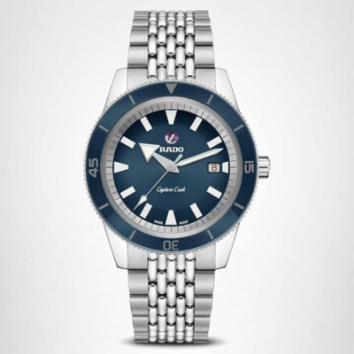 Rado Captain Cook automatique cadran bleu au style plongeuse vintage