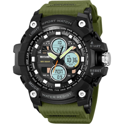 SMAEL 1545 montre homme sport analogique digitale noire