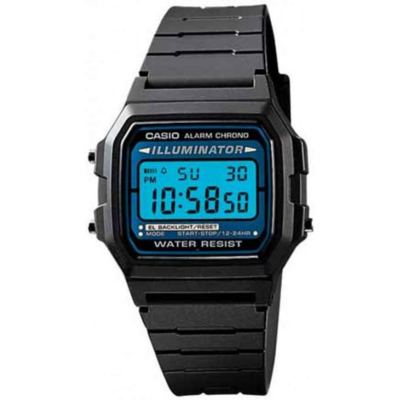 Casio F-105W montre digitale rétro avec éclairage bleu