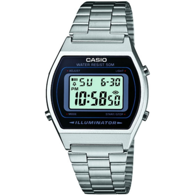 Montre Casio B640WD argentée à affichage digital rétro