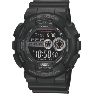 Casio G-Shock GD-100 noire avec affichage digital inversé