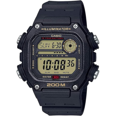 Montre numérique Casio DW-291H noire avec écran ambré