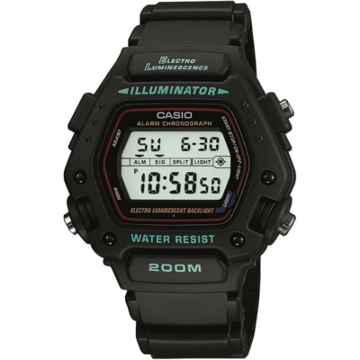 Montre digitale Casio DW-290 noire au design rétro