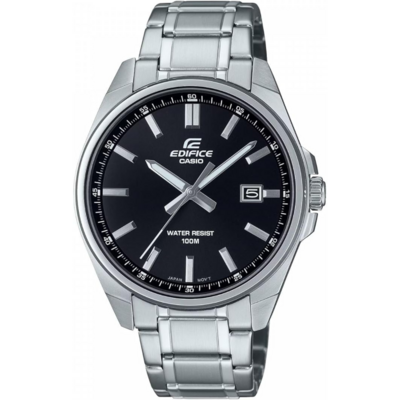 Casio Edifice EFV-150D avec cadran noir et bracelet en acier