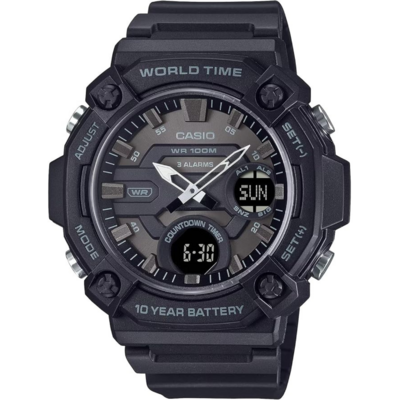 Montre analogique numérique Casio AEQ-120W au cadran sombre