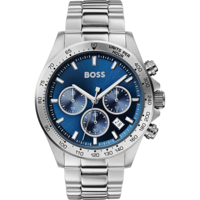 Montre Hugo Boss Hero avec bracelet métallique et cadran bleu