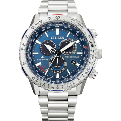 Citizen CB5000 avec cadran bleu et bracelet métallique
