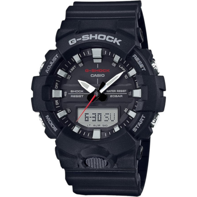 Casio G-Shock GA-800 noire avec cadran ana-digital et trotteuse rouge
