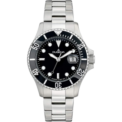 Dugena Diver Sport Line avec cadran noir et bracelet acier