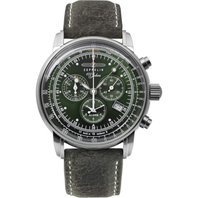 Montre Zeppelin 86804 avec cadran rétro luminescent et bracelet en cuir