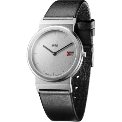 Montre Braun AW50 minimaliste avec cadran gris et bracelet noir