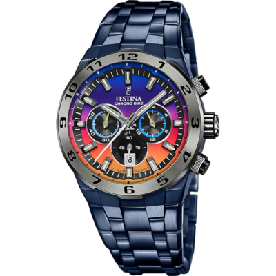 Montre Festina F20709 avec cadran multicolore et bracelet en acier