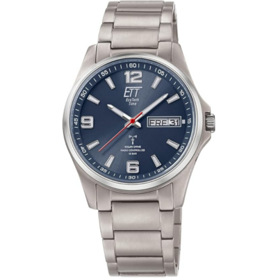 Montre ETT Eco Tech Time Everest solaire et radio-pilotée avec bracelet en titane