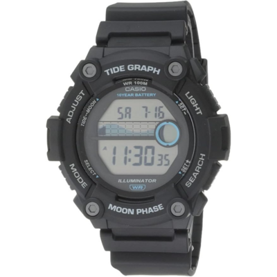 Casio WS-1300H noire avec graphique des marées et phases de lune