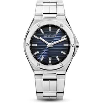 Montre Herbelin Cap Camarat automatique avec cadran bleu et bracelet acier