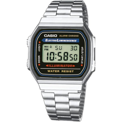 Casio A168WA argent montre digitale vintage