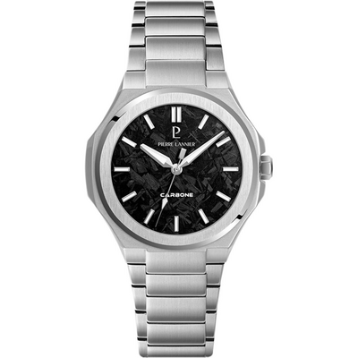 Pierre Lannier Graphite montre homme à cadran texturé et bracelet acier intégré