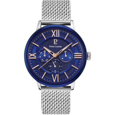 Montre Pierre Lannier Beaucour multifonction en acier pour homme