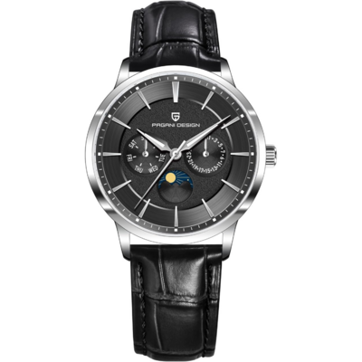 Pagani Design PD-1795 montre quartz habillée avec cadran Soleil et Lune
