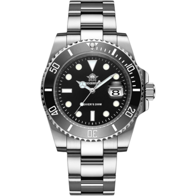 Montre Addiesdive MY-H3-2Q noire de style plongeuse