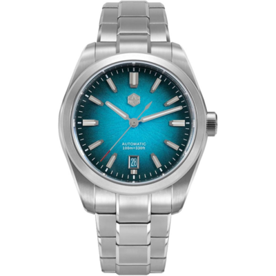 San Martin SN0144 automatique avec cadran bleu et bracelet acier