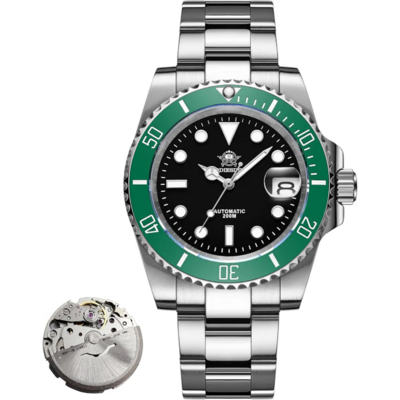 Addiesdive AD2503 montre automatique de plongée noire et verte
