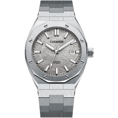 Montre automatique Cadisen C8193 avec cadran gris texturé