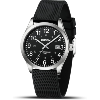 Montre analogique LN LENQIN R015 noire et argent