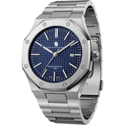 SAPPHERO 2110 montre homme à bracelet métal et cadran travaillé