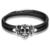 Bracelet en cuir véritable noir Design motif crâne de Clown
