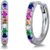 L'Essence des Créoles : Petites Boucles d'Oreilles Argent 925/1000 en Oxydes de Zirconium Multicolores