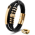 Le meilleur bracelet en cuir pour homme : SERASAR | Fermeture magnétique en acier inoxydable noir, argent et or