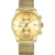 Golden Hour : une montre doré or à quartz analogique tendance et minimaliste en acier inoxydable