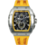 TSAR BOMBA Montre de Luxe Jaune Grand Cadran Bracelet Silicone Jaune