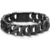 L'accessoire parfait - Bracelet gourmette noir avec motif de clé grecque en acier inoxydable