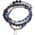 Créez votre look unique avec Trois bracelets - champagne plaqué or et perles bleues de Bello London