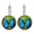 Boucles d'oreilles rétro Ogquaton en cabochon de verre rond avec motif papillon : un accessoire élégant